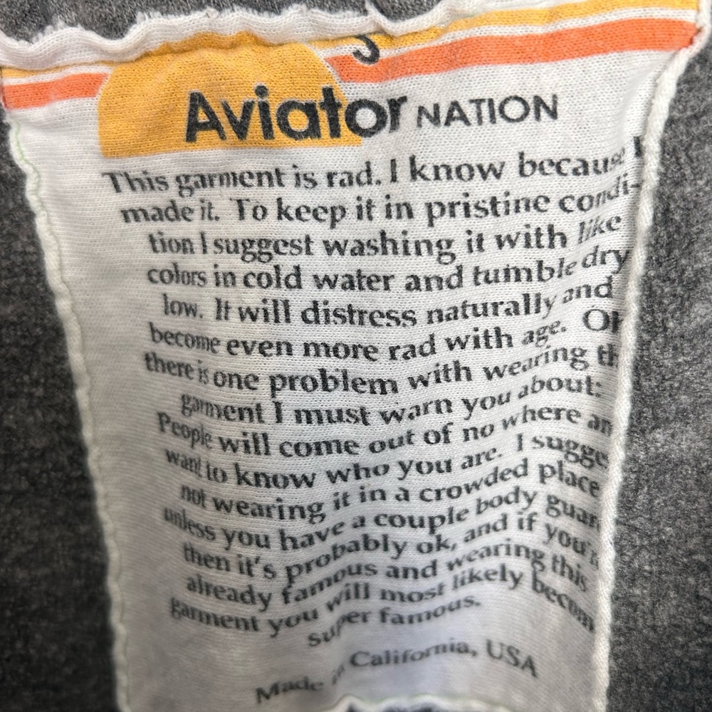 *SOLD* AVIATOR NATION Rare Sweatpants- Heather Grey/ Green Stripes Size Small - Picture 8 of 9